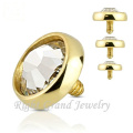 Zambullidor plateado oro de la piel tapas cuerpo de acero quirúrgico 316L Piercing joyería Micro cutáneos anclas